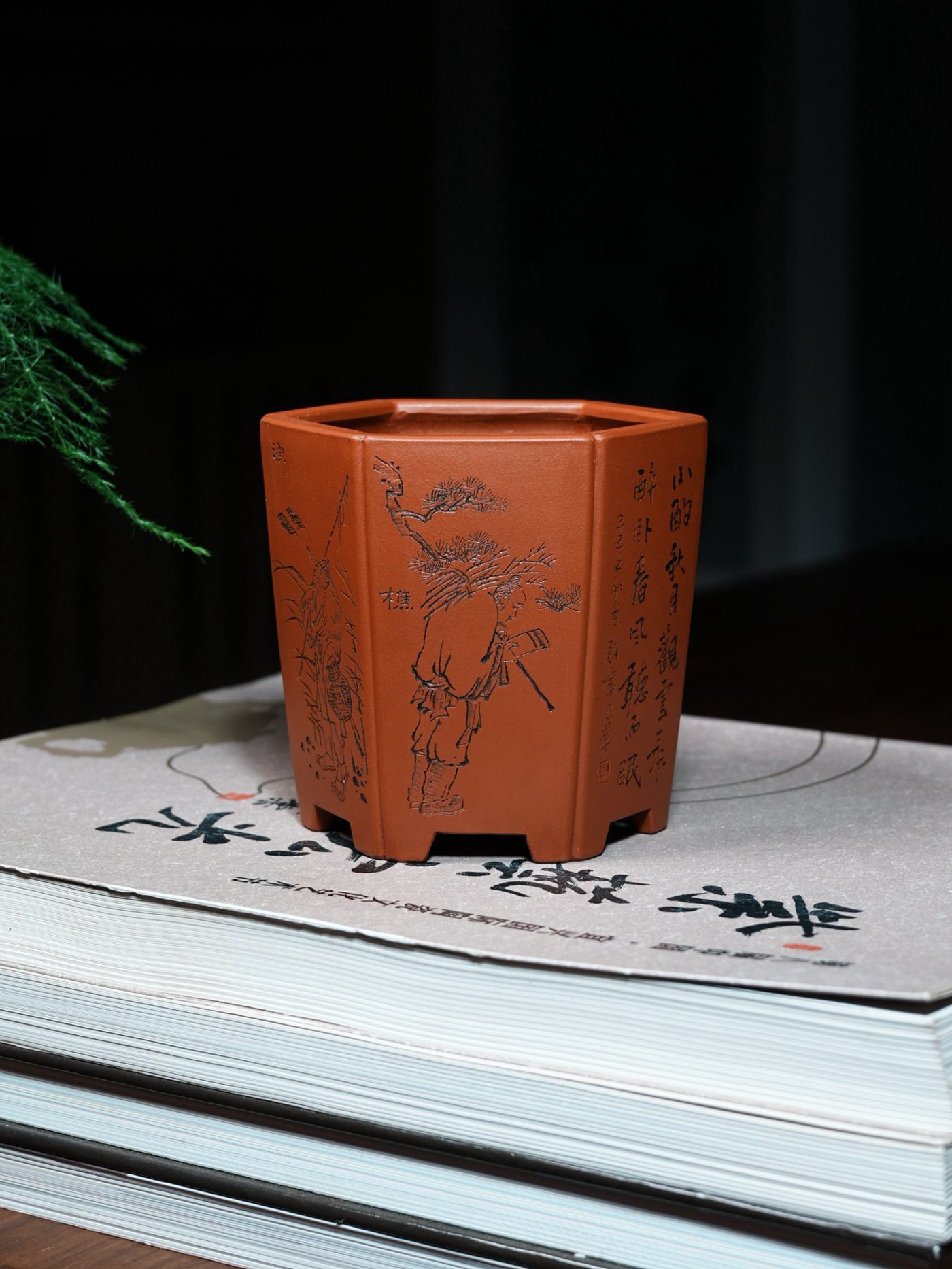 抽角六方签筒 · 紫砂兰花盆 实拍角度2