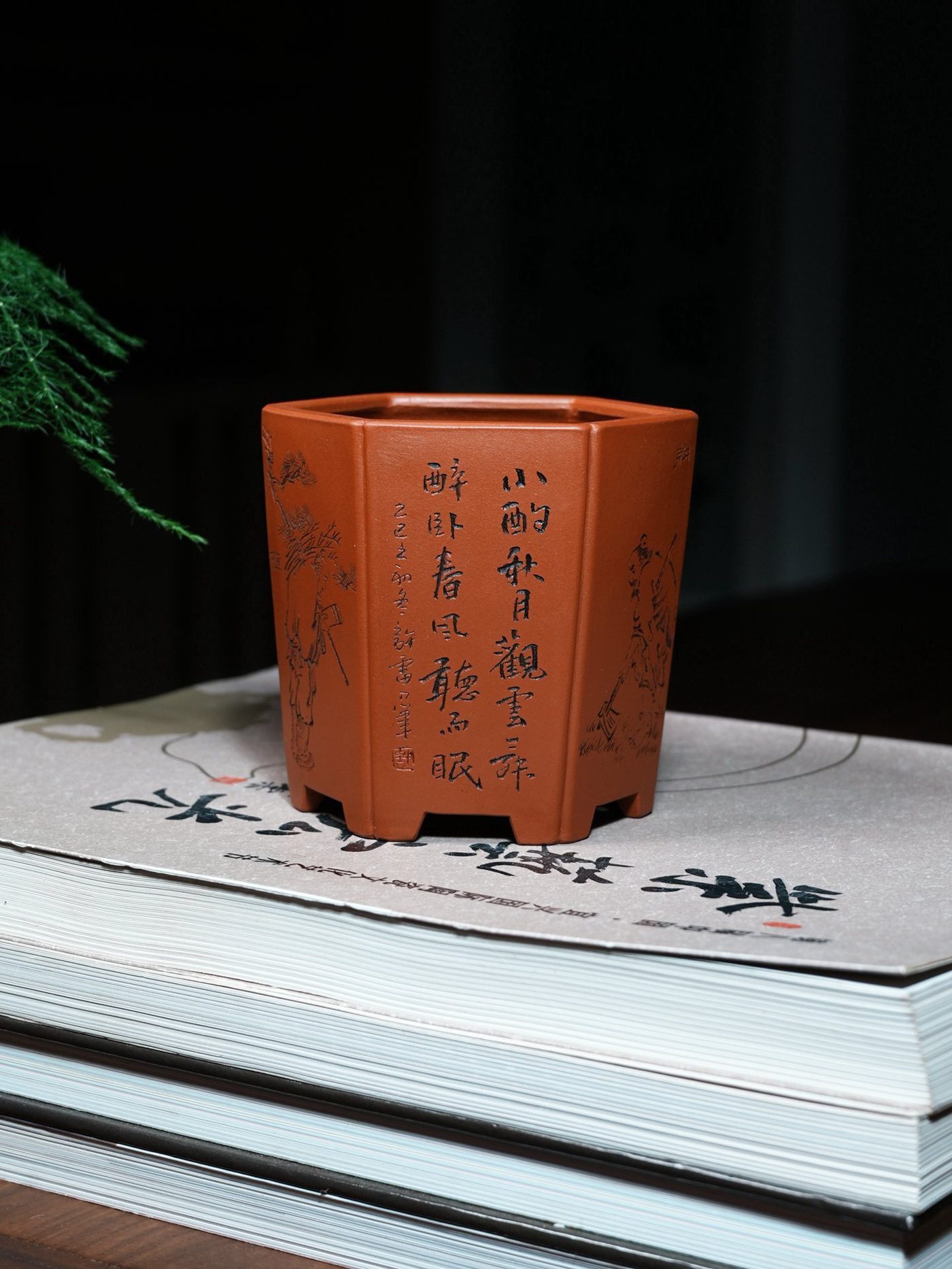 抽角六方签筒 · 紫砂兰花盆 实拍角度3