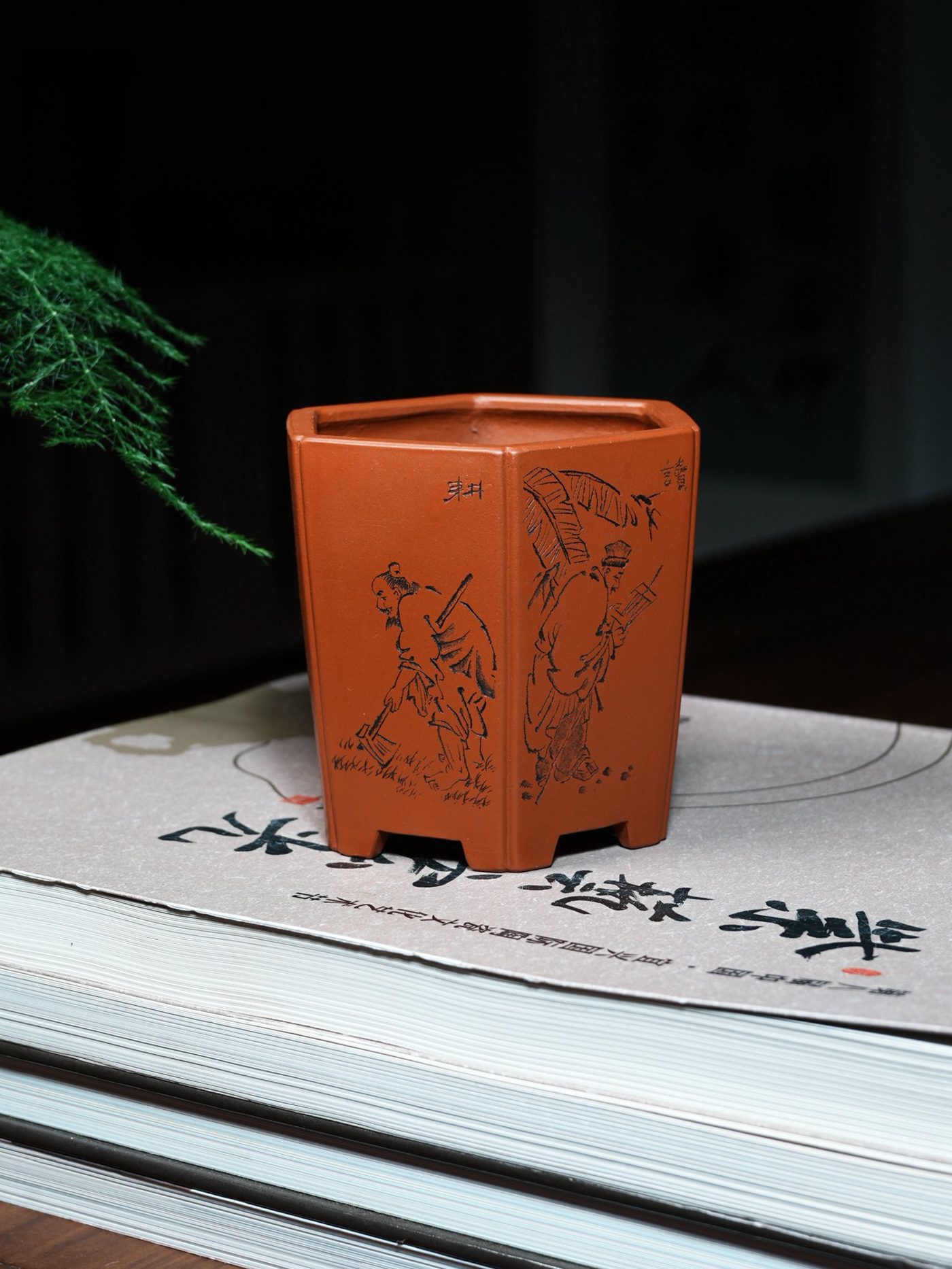 抽角六方签筒 · 紫砂兰花盆 实拍角度4