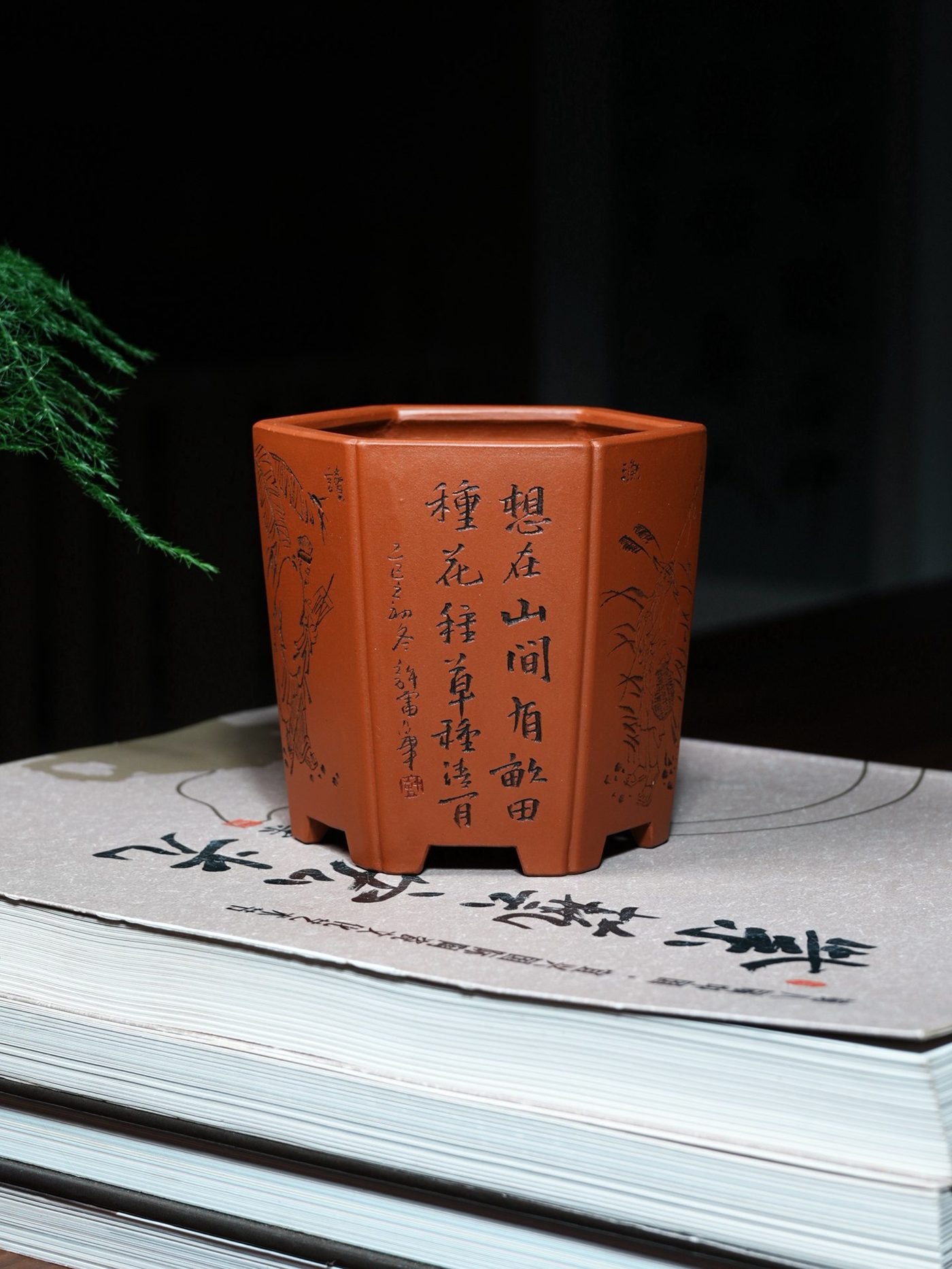 抽角六方签筒 · 紫砂兰花盆 实拍角度5