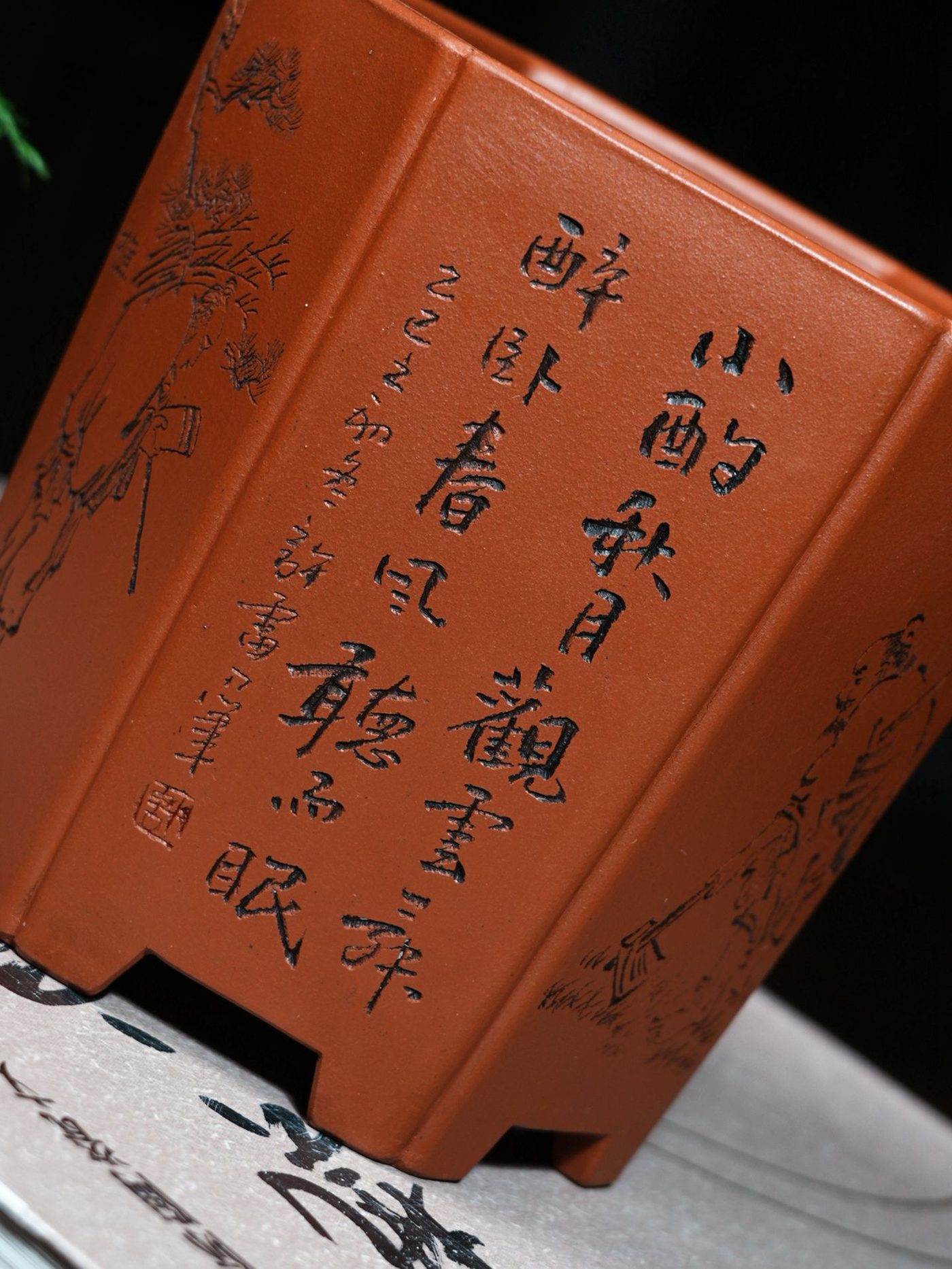 抽角六方签筒 · 紫砂兰花盆 实拍角度10