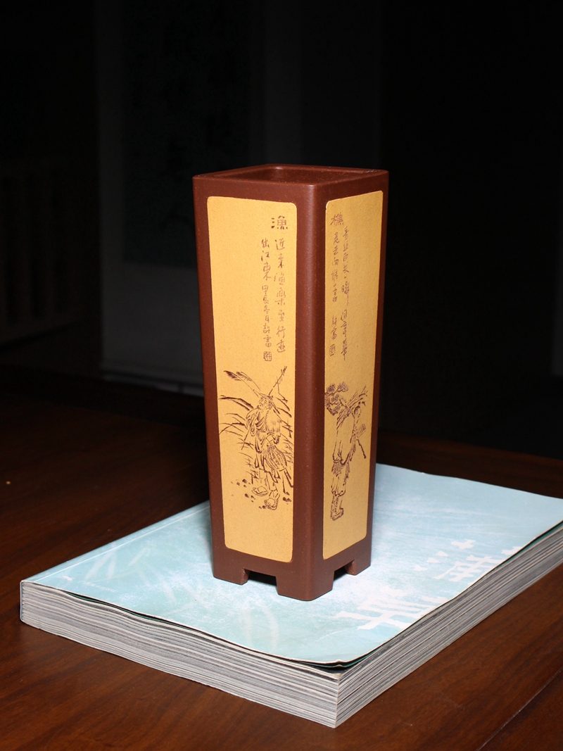 粉浆开窗四方签筒 实拍02