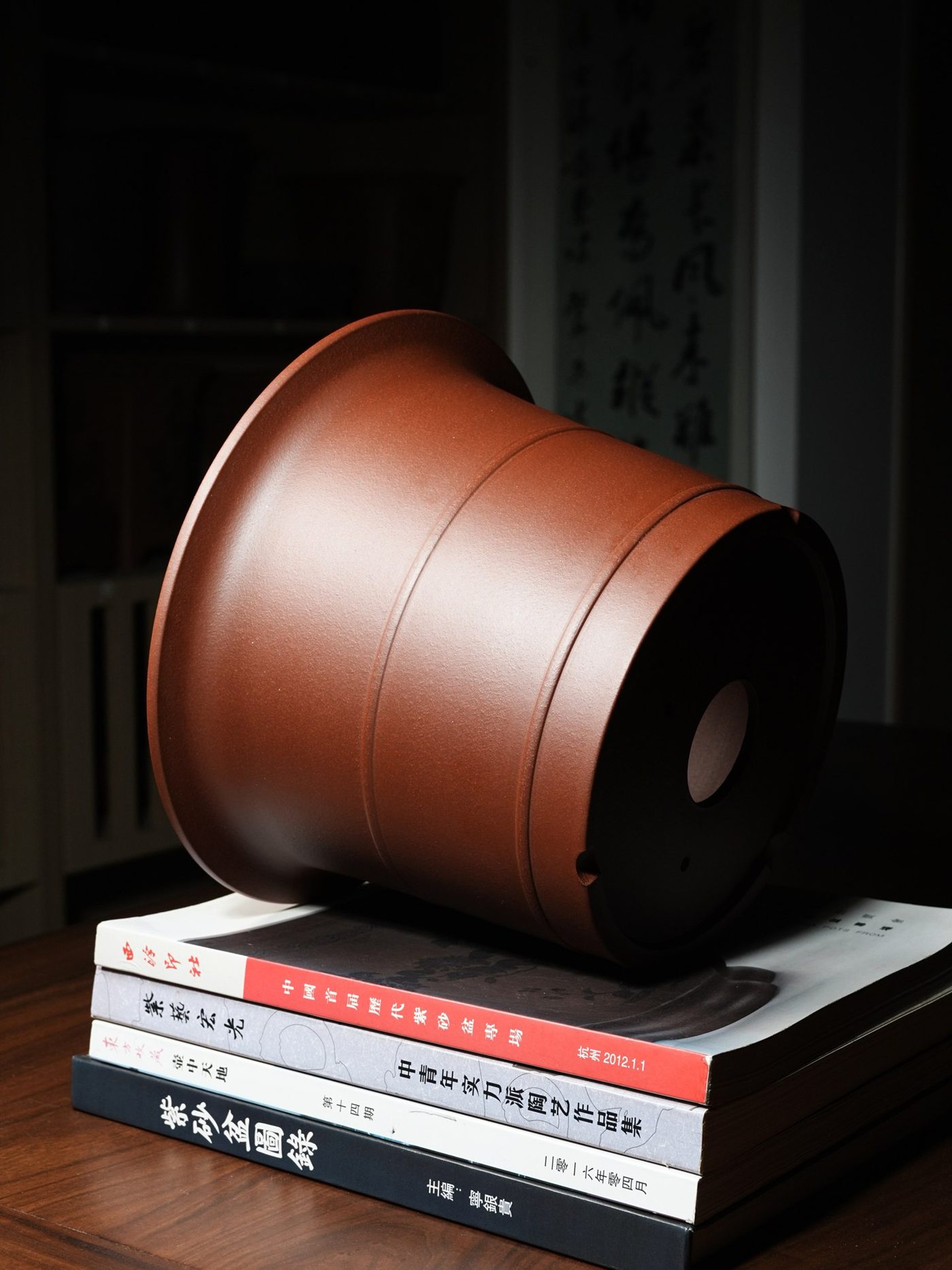 紫砂宽边双线圆盆 实拍角度6