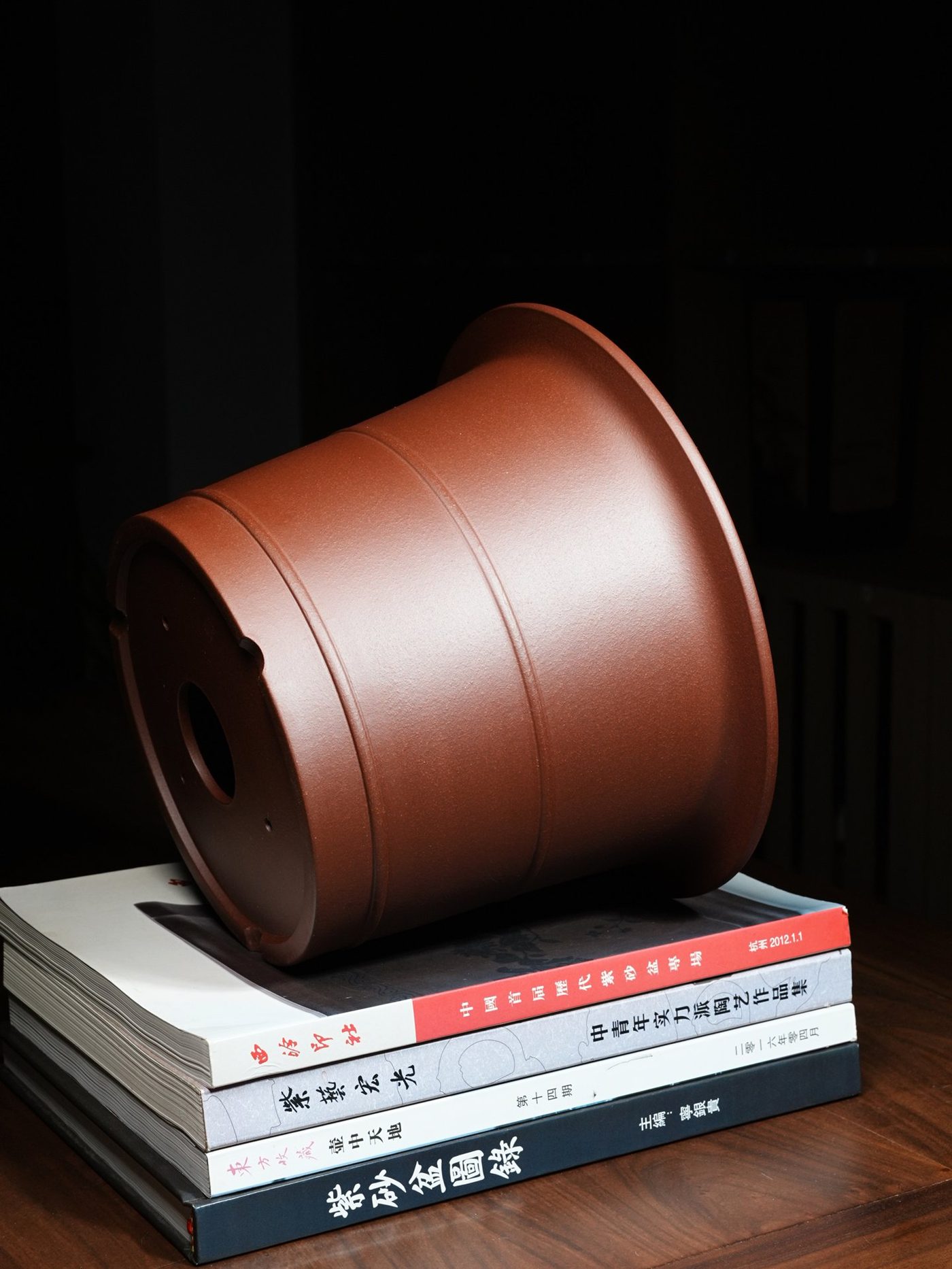 紫砂宽边双线圆盆 实拍角度8