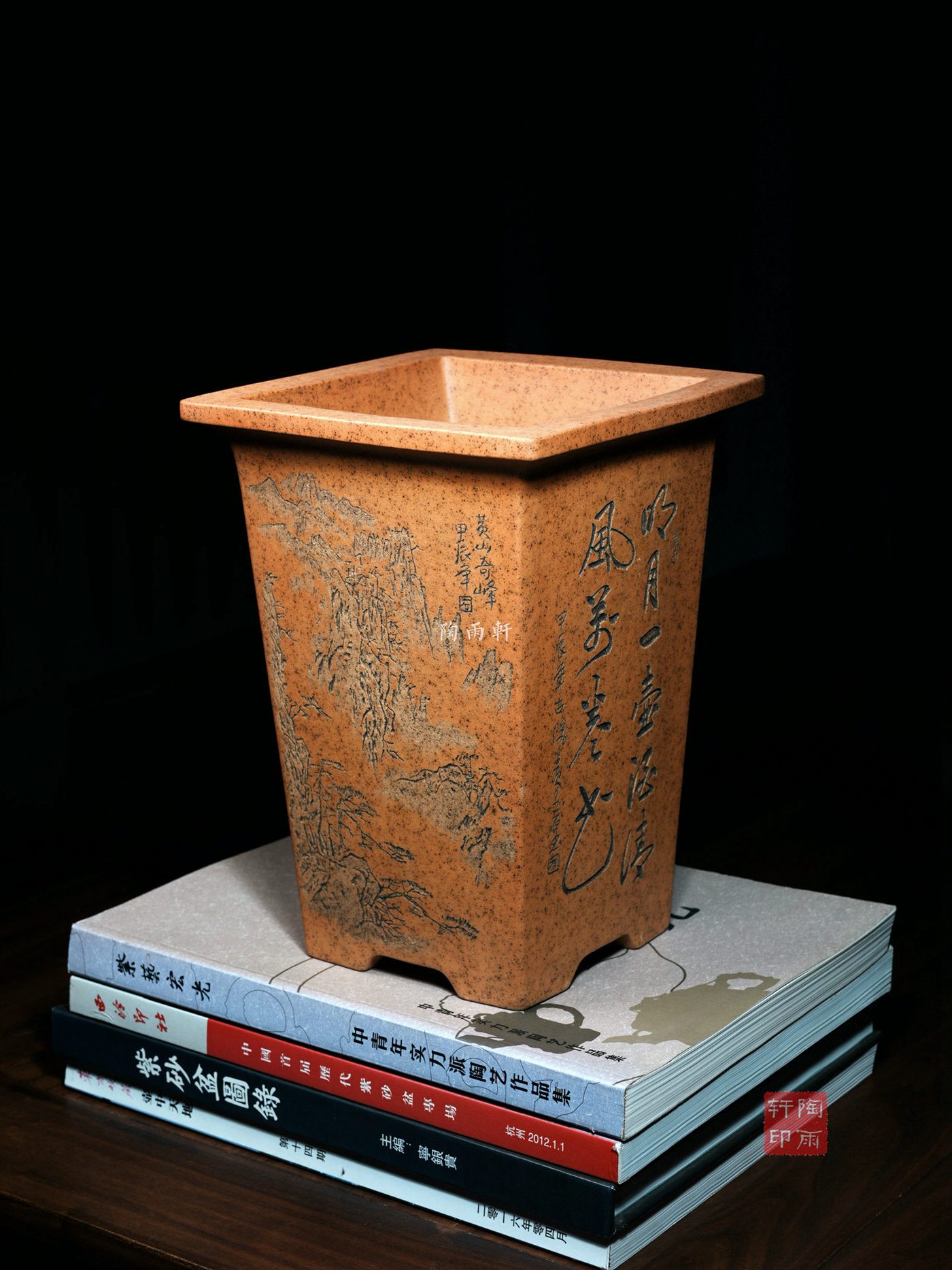 宽口四方签筒 · 紫砂兰花盆 实拍角度3