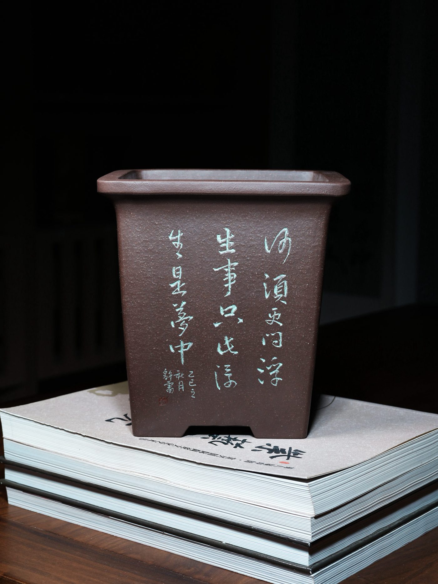 宽口四方签筒 · 紫砂兰花盆 实拍角度4