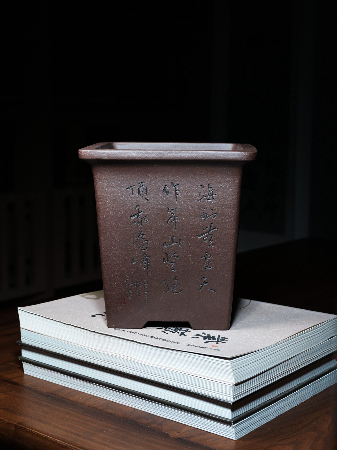 宽口四方签筒 · 紫砂兰花盆 实拍角度5