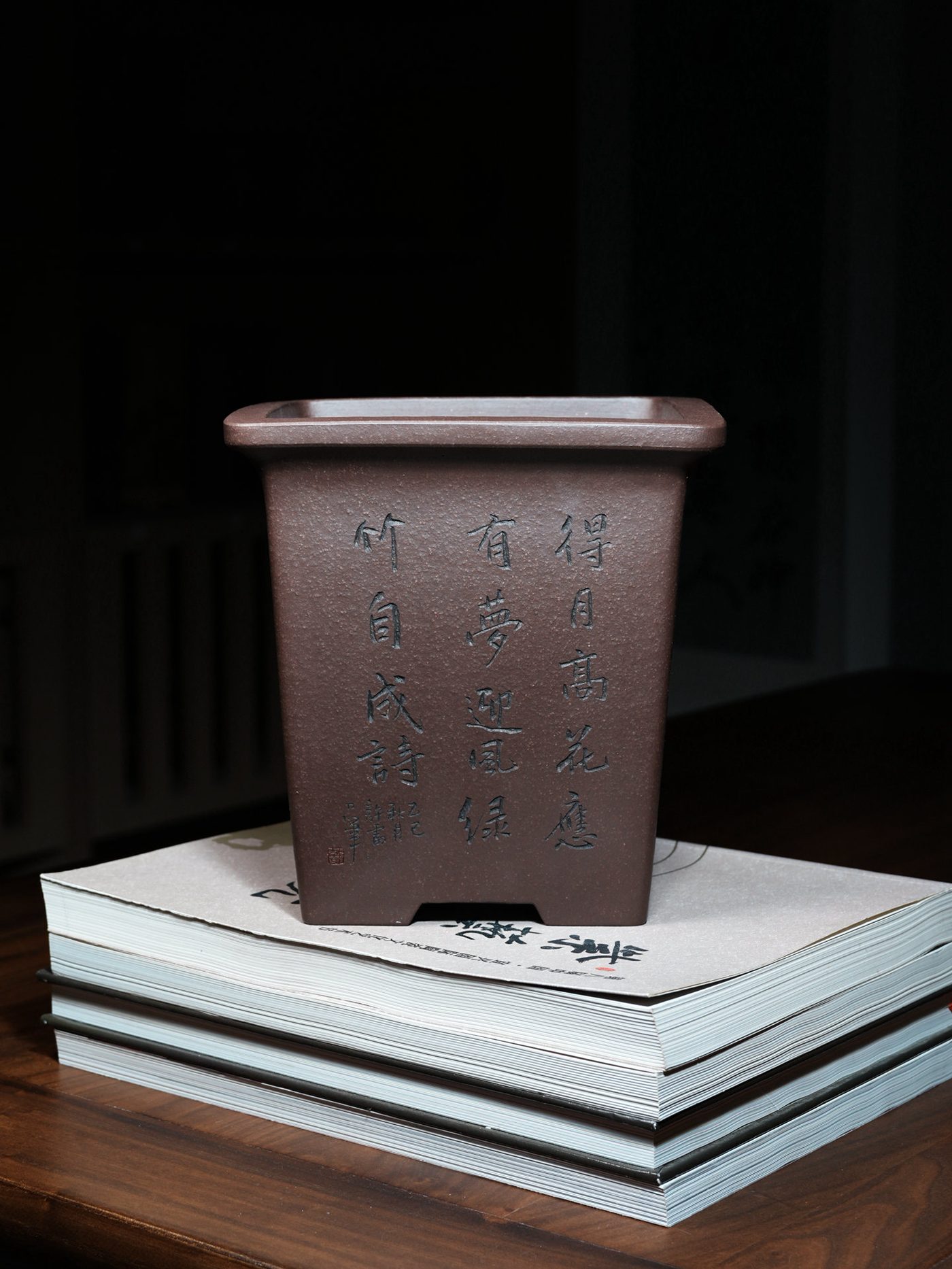 宽口四方签筒 · 紫砂兰花盆 实拍角度5