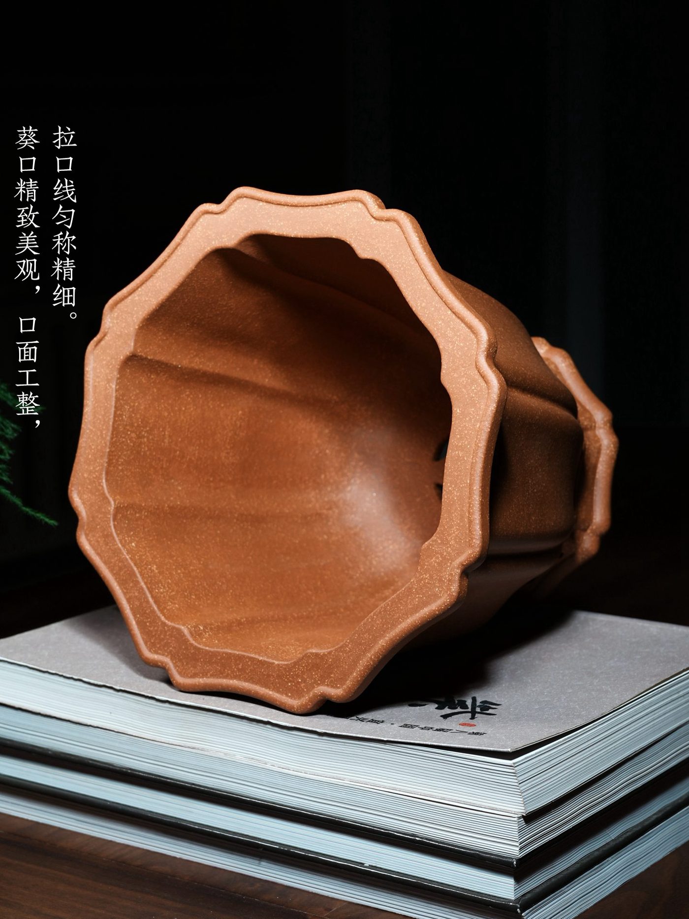 葵口八方金钟 · 紫砂花盆 实拍角度4