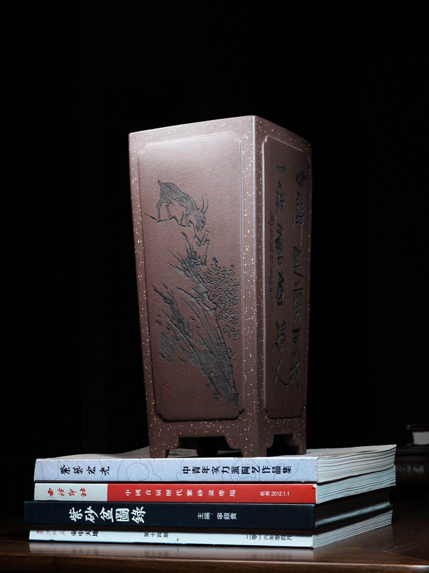 奎面四方签筒 · 紫砂兰花盆 实拍角度2