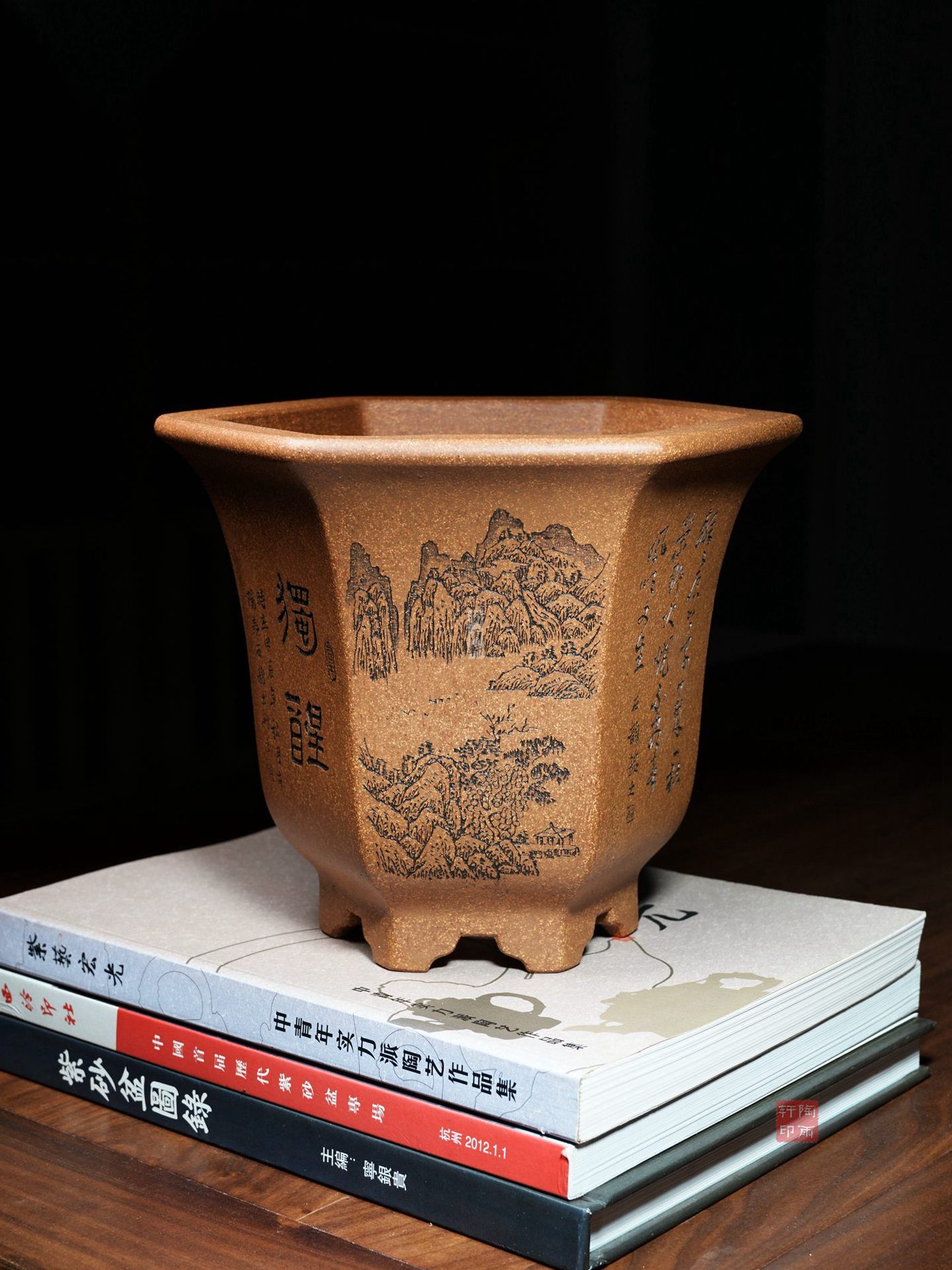 紫砂飘口六方金钟（许成安1） 实拍角度3