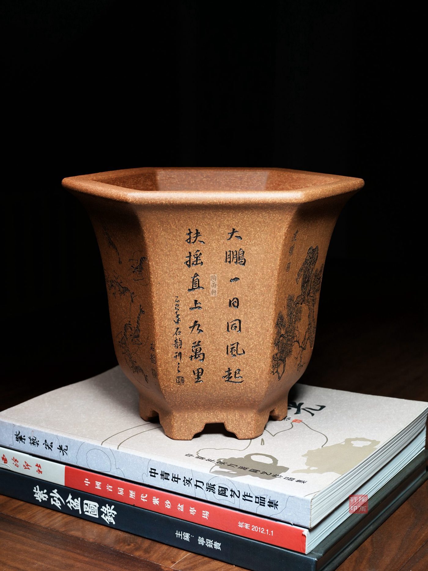 紫砂飘口六方金钟（许成安2） 实拍角度2