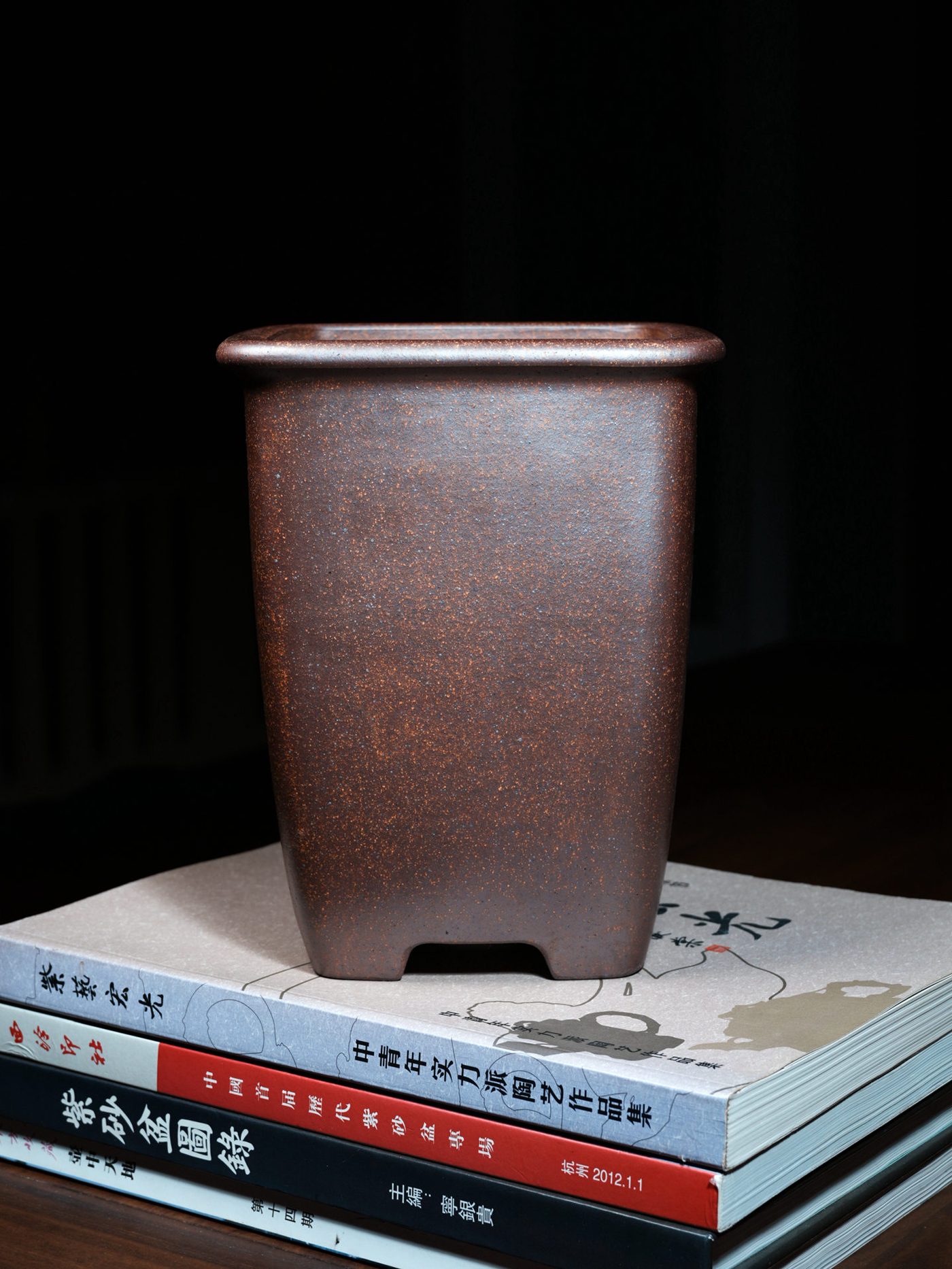 飘口四方 · 紫砂兰花盆 · 原矿乌泥（特高温烧制） · 陶雨轩紫砂