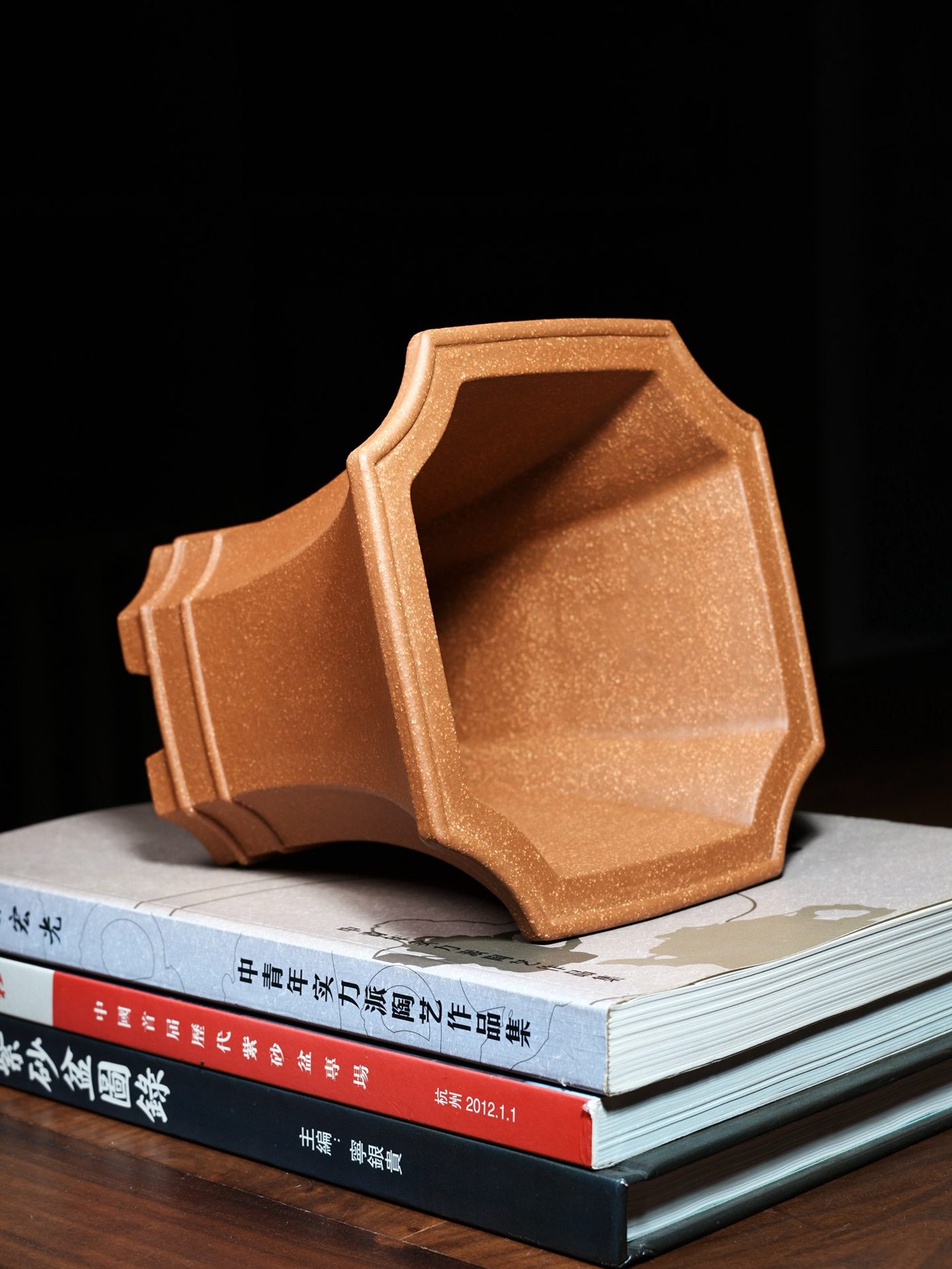 紫砂双线飘口四方盆 实拍角度3