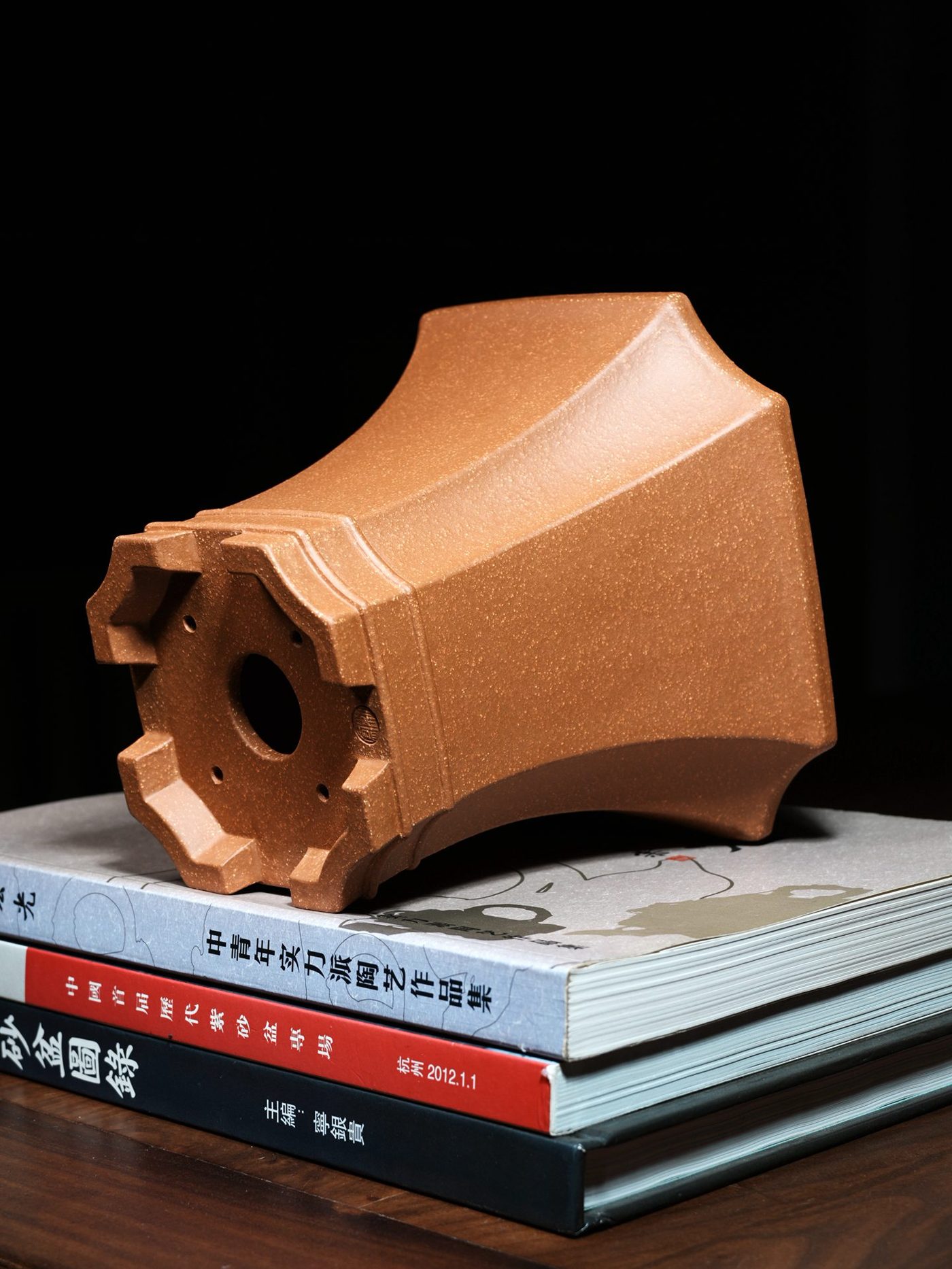 紫砂双线飘口四方盆 实拍角度6
