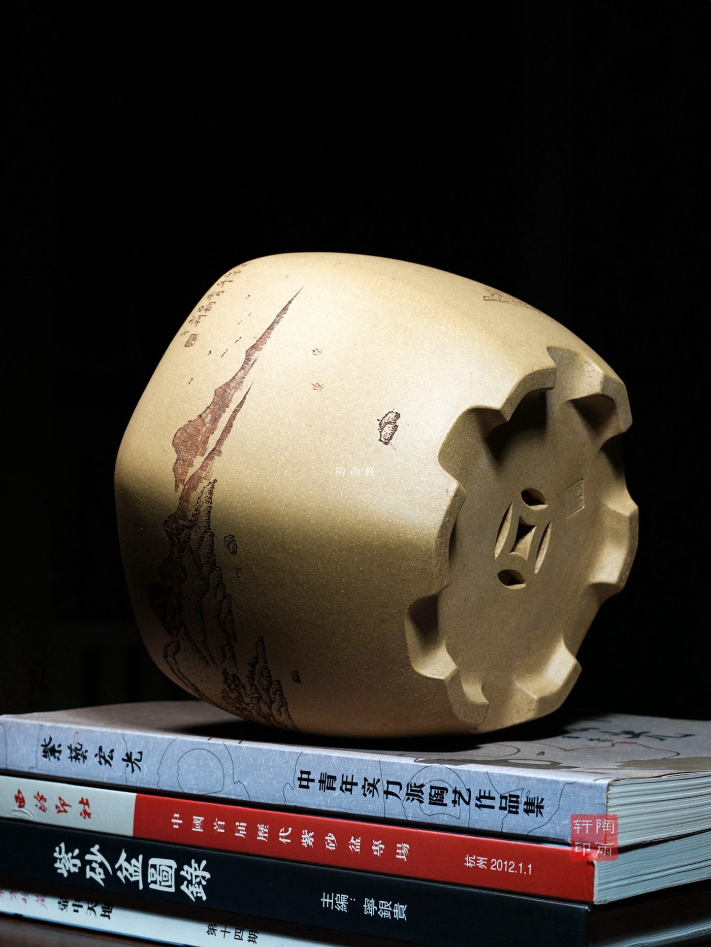 窝口六方鼓形盆 · 紫砂花盆 实拍角度8