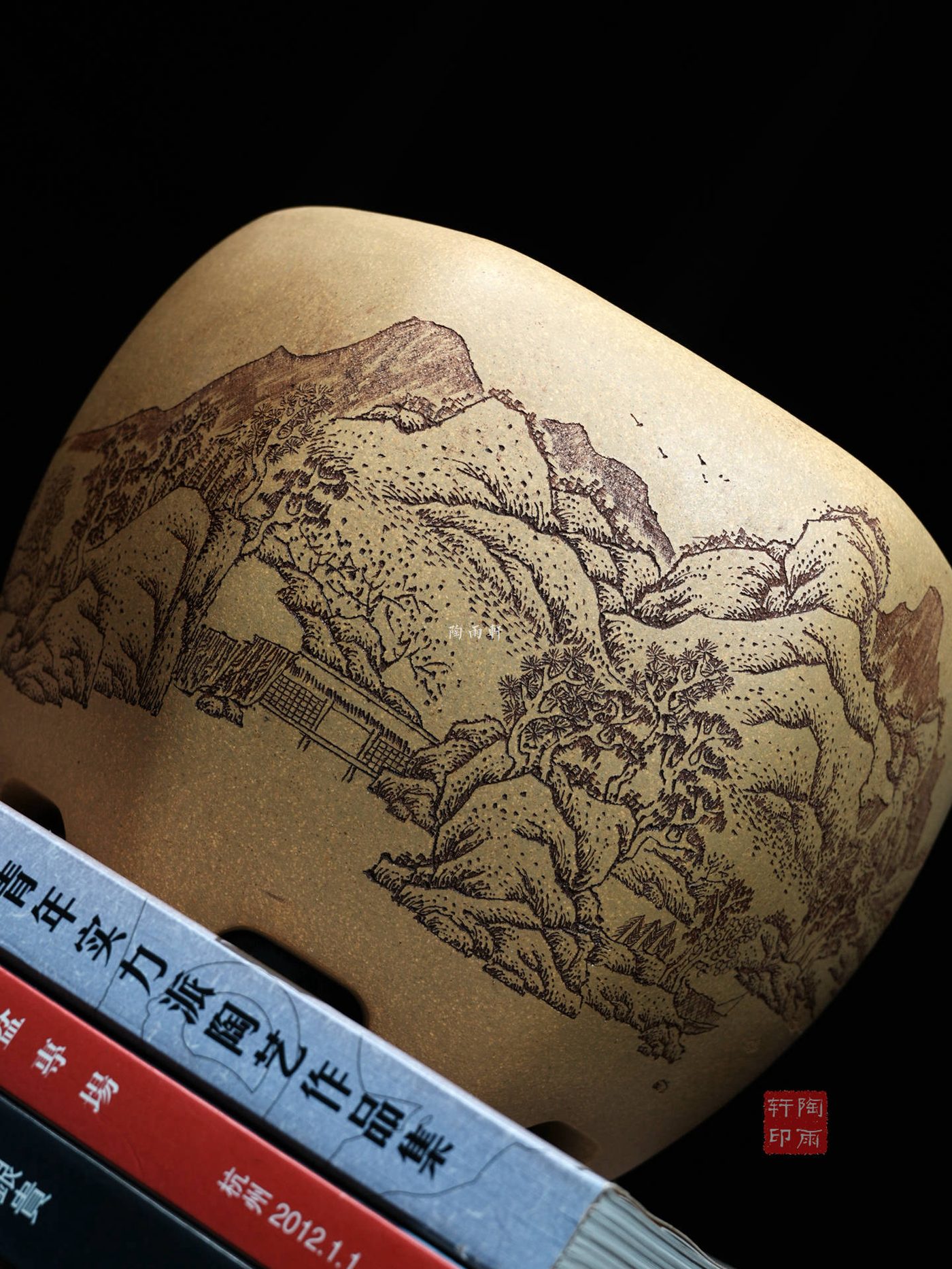 窝口六方鼓形盆 · 紫砂花盆 实拍角度10